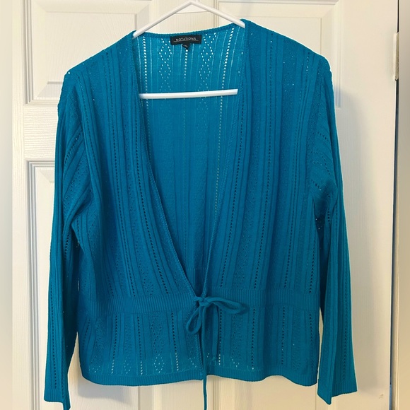 Notations Sweaters - Notations Open-Knit Cardigan Sweater Women’s Size XL